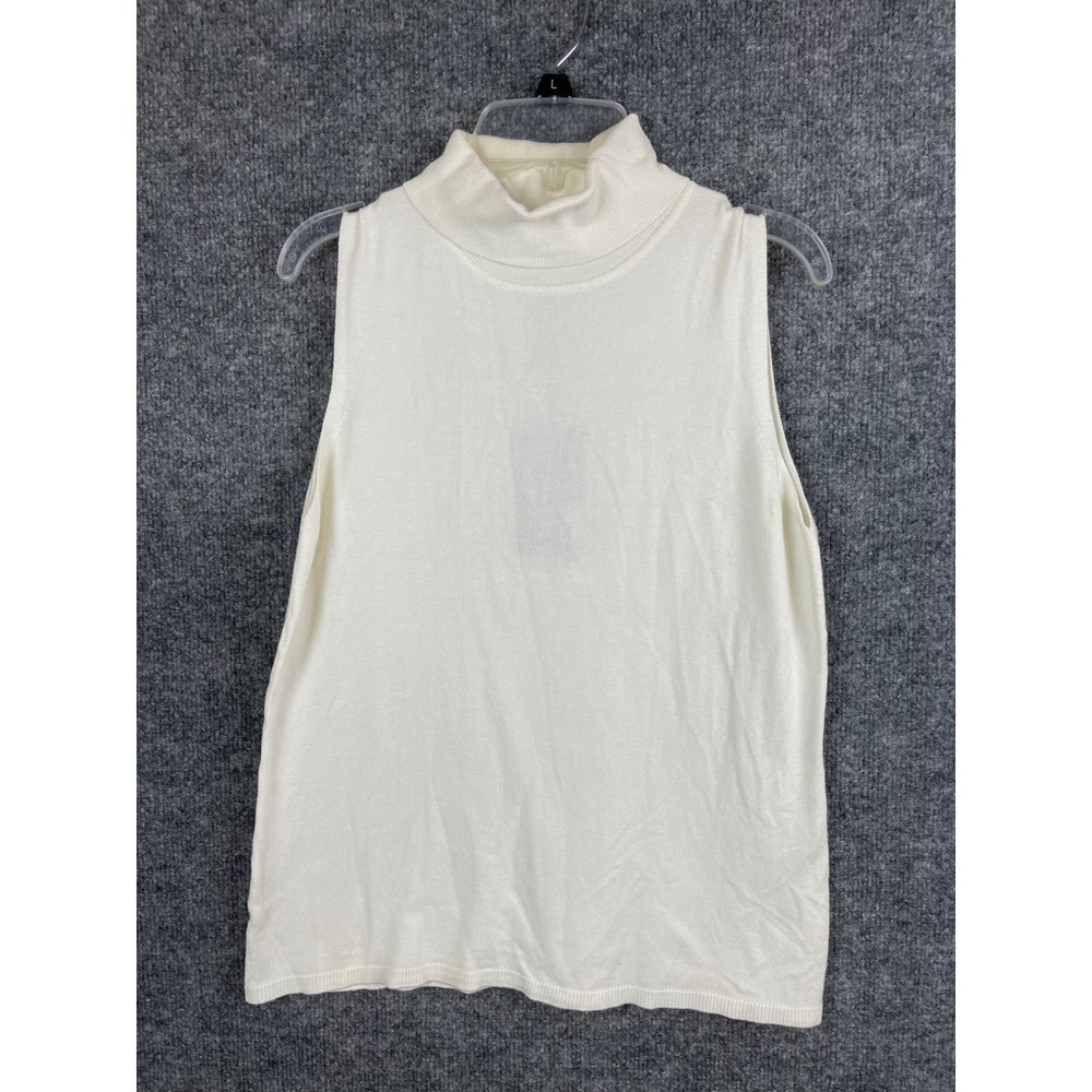 Preston & York Mock Neck Top Women S‎ Ivory New Sleeveless Knit Bailey Ivy